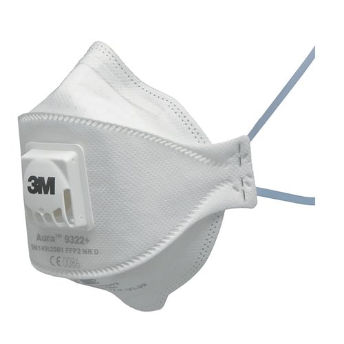 3M Aura Comfort Cool Flow Particulate Respirator 9322+ FFP2 Valved (Pack of 330) 3M9322BULK