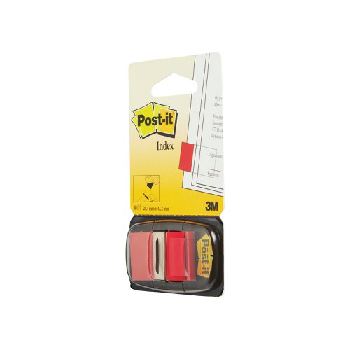 3M Post-it Index Tab 25mm Red with Dispenser 680-1 | 3M70688 | 3M