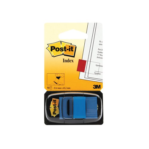 Post-it Index Tabs 25mm Blue (Pack of 600) 680-2 | 3M06261 | 3M