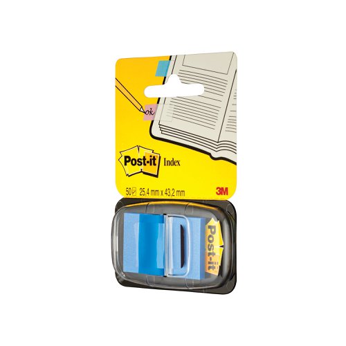 3M Post-it Index Tab 25mm Blue with Dispenser 680-2