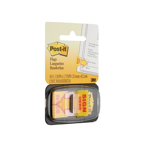 Post-it Index Tabs Sign Here Yellow (50 Pack) 680-9 3M06269