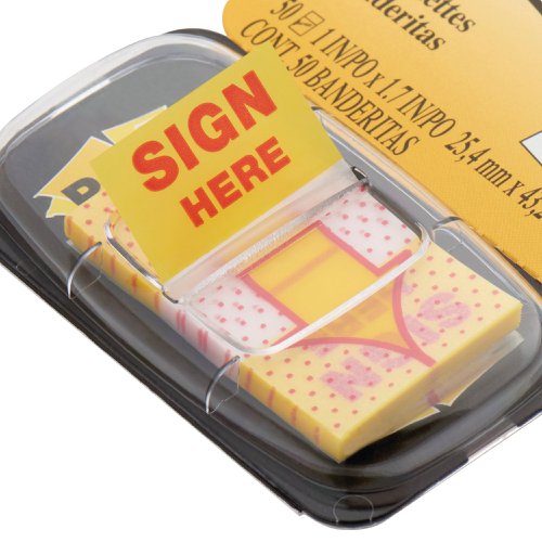 Post-it Index Tabs Sign Here Yellow (50 Pack) 680-9 | 3M06269 | 3M