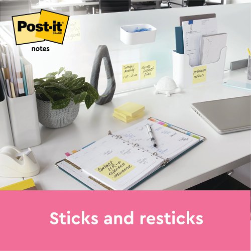 Post-it Z-Notes 76x76mm 100 Sheets Cardboard Packaging Canary Yellow (Pack of 12) R330-CY | 3M