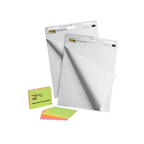 Post-it Super Sticky Meeting Chart Bundle 559P 2 Meeting Charts + 4 Note Pads (Pack of 6) 7000080909