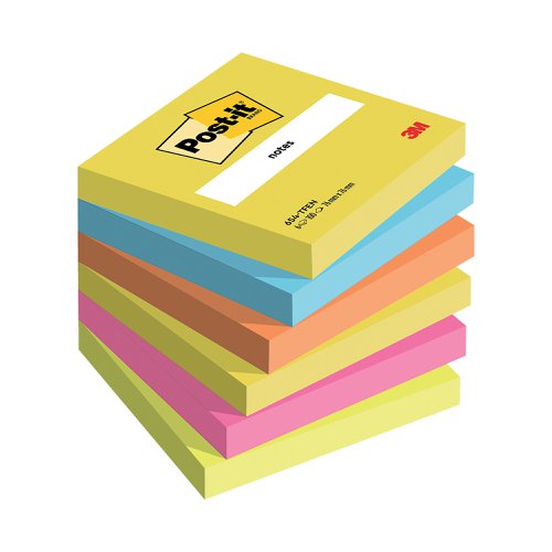 Post-It Colour Notes 76x76mm 100 Sheets Assorted (Pack of 6) 654-TFENN