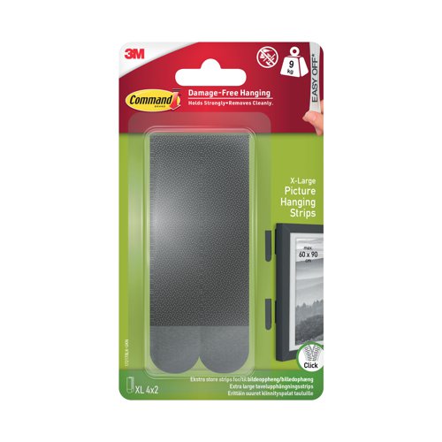 Command Picture Hanging Strips Heavyweight XL Black (Pack of 8) 17217BLK-UKN2