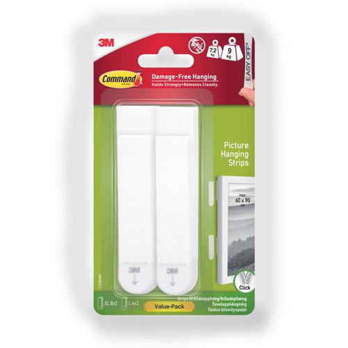 Command Picture Hanging Strips Heavyweight L/XL White (Pack of 24) 17218UKN