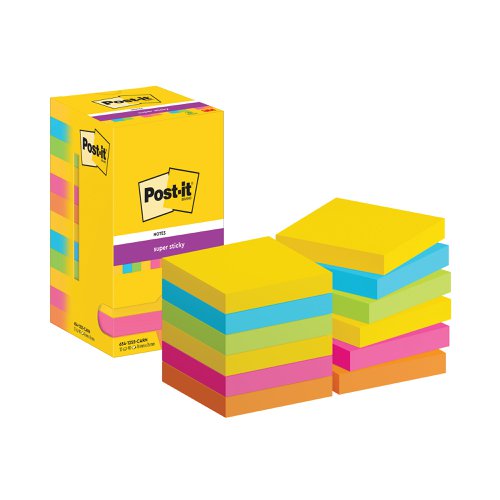 Post-It Super Sticky Notes 76x76mm Rio (Pack of 12) 654-12SS-RIO | 3M