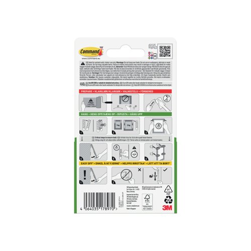 Command Picture Hanging Strips 12 Pairs Small White (Pack of 24) 7100337182