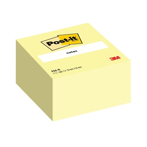 Post-it Note Cube 76x76mm Canary Yellow 450 Sheets 636B | 3M