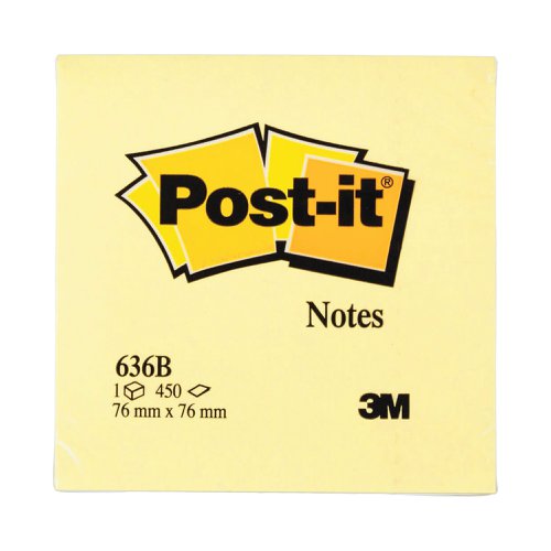 Post-it Note Cube 76x76mm Canary Yellow 450 Sheets 636B | 3M