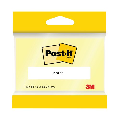 Post-it 76x127mm Canary Yellow Notes (12 Pack) 6830Y | 3M