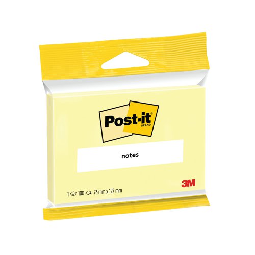 Post-it 76x127mm Canary Yellow Notes (12 Pack) 6830Y | 3M