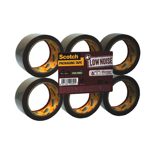 Scotch Packaging Tape Low Noise 48mmx66m Brown (Pack of 6) 3120B4866