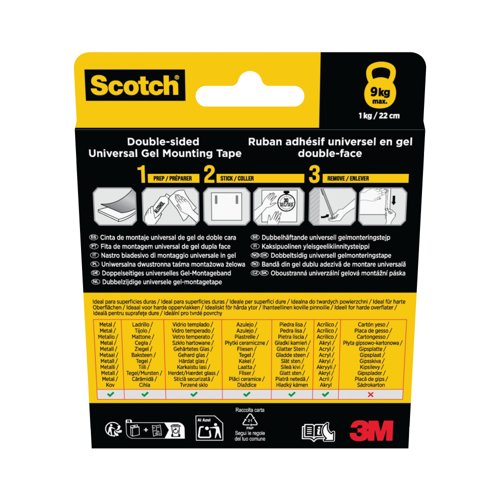 Scotch Universal Gel Tape Double Sided 30mmx3m Clear 7100377908