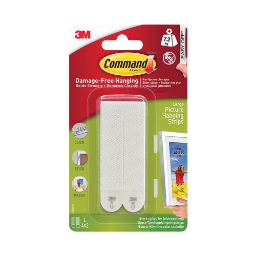 3M Command Picture Hanging Strips Large (Pack of 4) 17206