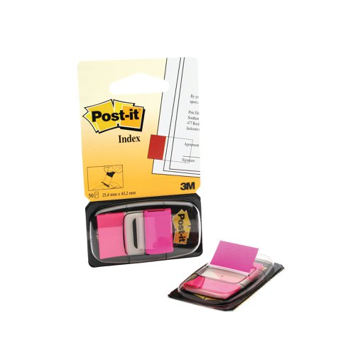 Post-it Index Tabs 25mm Bright Pink (Pack of 600) 680-21