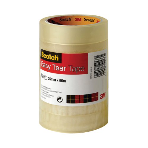 Scotch Easy Tear Clear Tape 25mmx66m Pack Of 6 Et2566t6