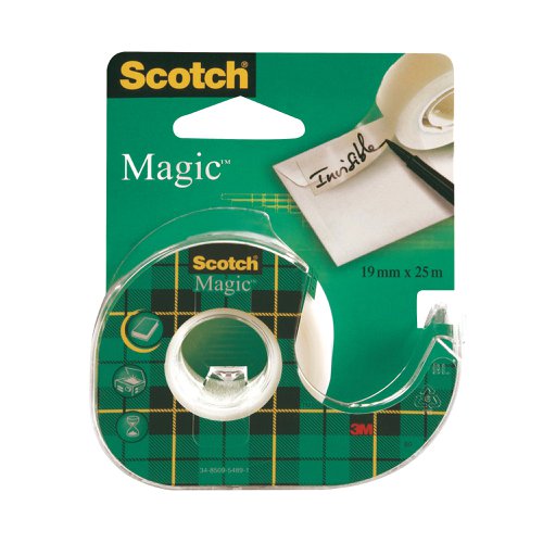 Scotch Magic Tape 810 19mm x 25m with Dispenser (12 Pack) 8-1925D