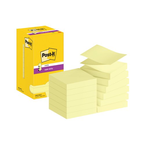 Post-it Z-Notes Canary Yellow 76x76mm 90 Sheet (Pack of 12) 7000048167