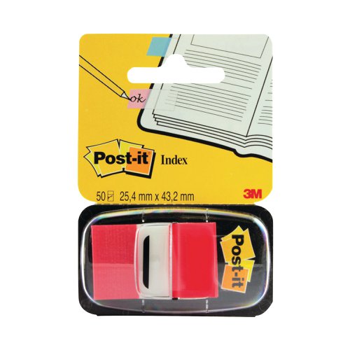 3M Post-it Index Tab 25mm Red with Dispenser 680-1 | 3M70688 | 3M