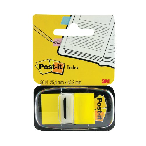 3M Post-it Index Tab 25mm Yellow with Dispenser 680-5 | 3M70755 | 3M