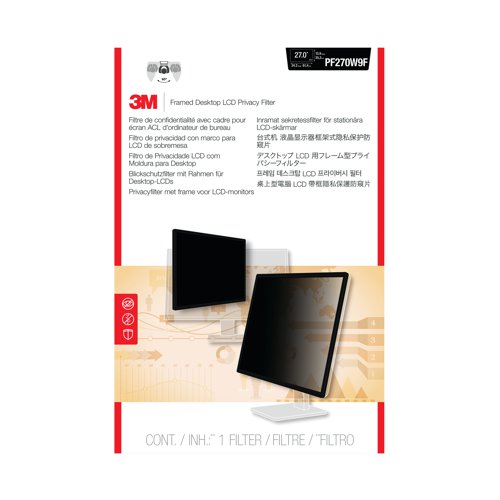 3M Privacy Filter for Widescreen Desktop LCD Monitor 27.0in PF270W9B | 3M79773 | 3M