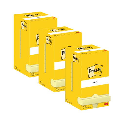 Post-It Notes 76x76mm 100 Sheets Canary Yellow Pack 12 3 for 2