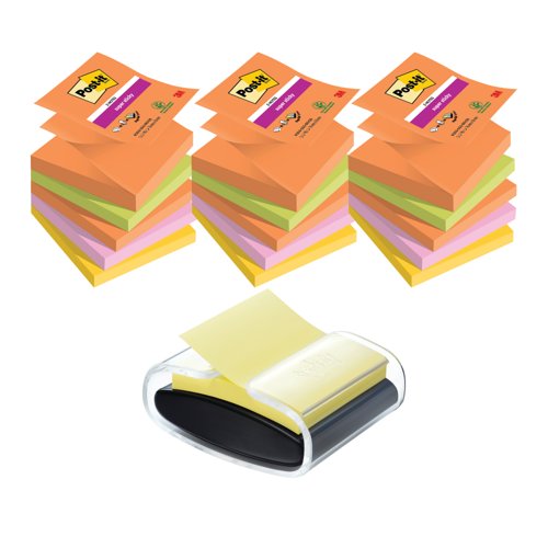 Post-It Super Sticky Z-Notes 76x76mm 90 Sheet Boost (Pack of 5) Buy 3 + FOC Dispenser