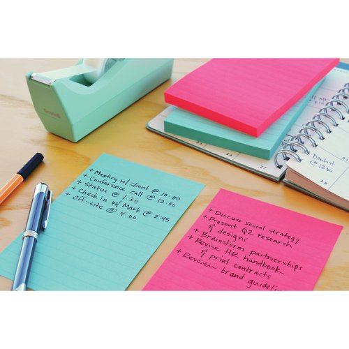 Post-it Notes Super Sticky 101x152mm Lined Ultra (Pack of 3)