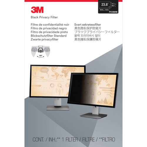 3M Privacy Filter for Widescreen Desktop LCD Monitor 23.8in PF238W9B | 3M83083 | 3M