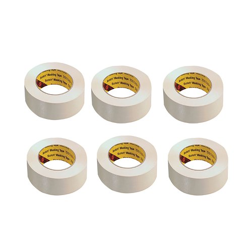 Scotch White 48mmx50m Masking Tape (Pack of 6) 201E48I