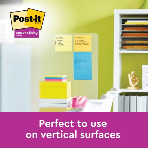 Post-it Super Sticky Meeting 149x98mm Neon Ast (Pack of 4) 6445-4SS | 3M84968 | 3M