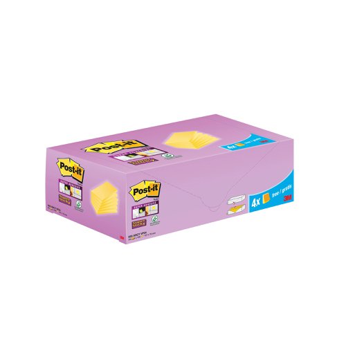 Post-it Super Sticky Notes 127x76mm Cabinet Cardboard Packaging Canary Yellow (24 Pack) 7100236612