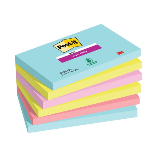 Post-It Super Sticky Notes 76x127mm Miami (Pack of 6) 655-6SS-MIA