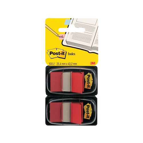 Post-it Index Tabs Dispenser with Red Tabs (2 Pack) 680-R2EU Page Markers 3M91963