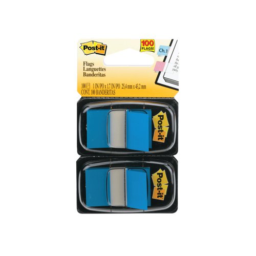 Post-it Index Tabs Dispenser with Blue Tabs (2 Pack) 680-B2EU