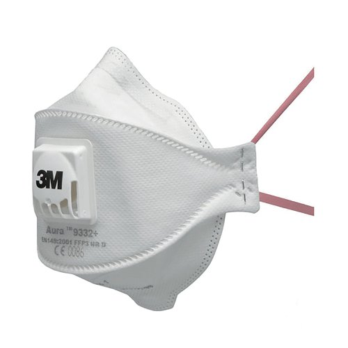 3M Aura 9332+ Flat-Fold Particulate Respirator (Pack of 10) 3M9332PLUS