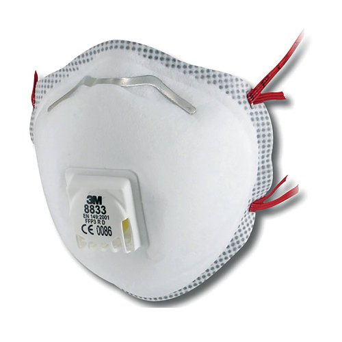 3M 8833 Cup-Shaped Respirator Valved FFP3 (Pack of 10) 3M8833 | 3M