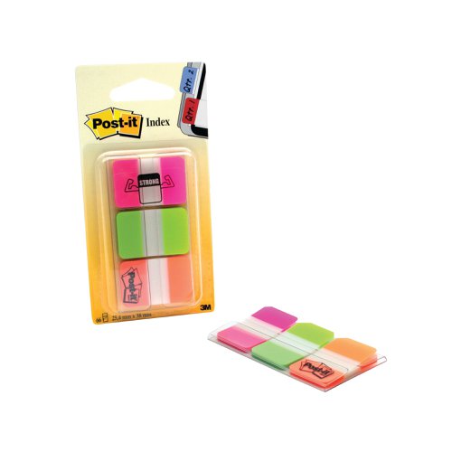 Post-it Strong Index Full Colour Pink/Green/Orange (66 Pack) 686-PGO | 3M97594 | 3M