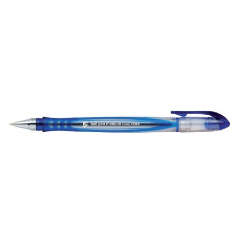 FS423601 | 5 Star Grip ball pens are designed for high quality writing, suitable for offices, schools and home writing. Smooth flowing long lasting ink means they can be used for archival material without fading. Manufactured with a silver nickel tip and tungsten carbide ball. The stylish designed barrel includes a finger grip for additional comfort and the colour coded cap includes a handy pocket clip.