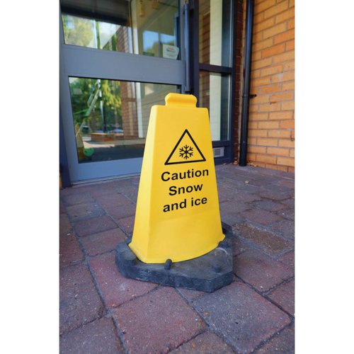 2-Sided Winter Hazard Cone Yellow 427052 | HC Slingsby PLC