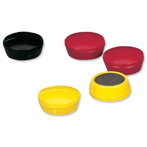 5 Star Office Round Plastic Covered Magnets 25mm Assorted (Pack of 10) | VOW