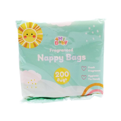 4My Baby Fragranced Nappy Bags x200 (Pack of 24) 900341CASE