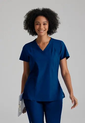 Barco One Racer Scrub Top: Eco-Friendly Professional Comfort for Healthcare Heroes Indigo S