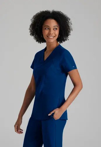 Barco One Racer Scrub Top: Eco-Friendly Professional Comfort for Healthcare Heroes Indigo L