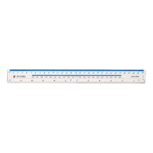 5 Star Office Ruler Plastic Shatter Resistant Metric And Imperial Markings 300mm Clear