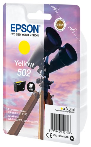 Epson 502 Binoculars Ink Cartridge Yellow C13T02V44010