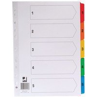 KF01523 | This Q-Connect A-Z index divider provides a clear and simple filing solution for your everyday office needs. The front index sheet provides space for labelling to make referencing your notes quick and easy. Made from plain white card with multi-coloured Mylar tabs for extra reinforcement. This 20 part index comes with pre-printed tabs (A-Z) and is multi-punched to fit standard lever arch files or ring binders.