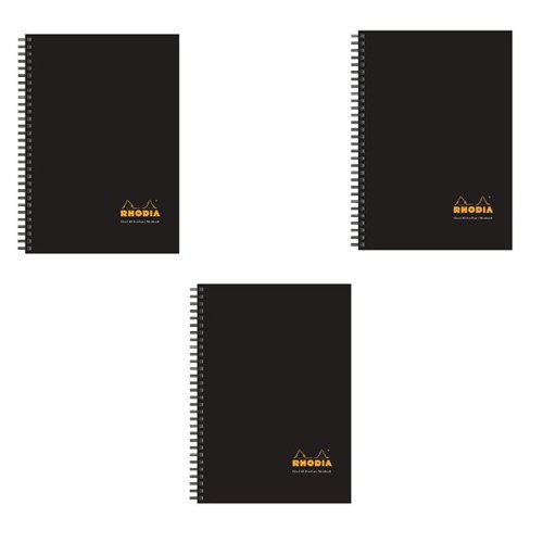 Rhodia Black A5 Wirebound Business Book (Pack of 3) 119233C | Clairefontaine